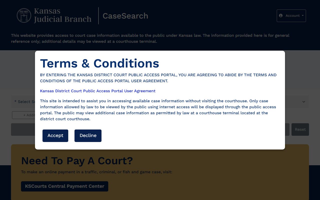 Gove County court records Kansas CaseSearch portal