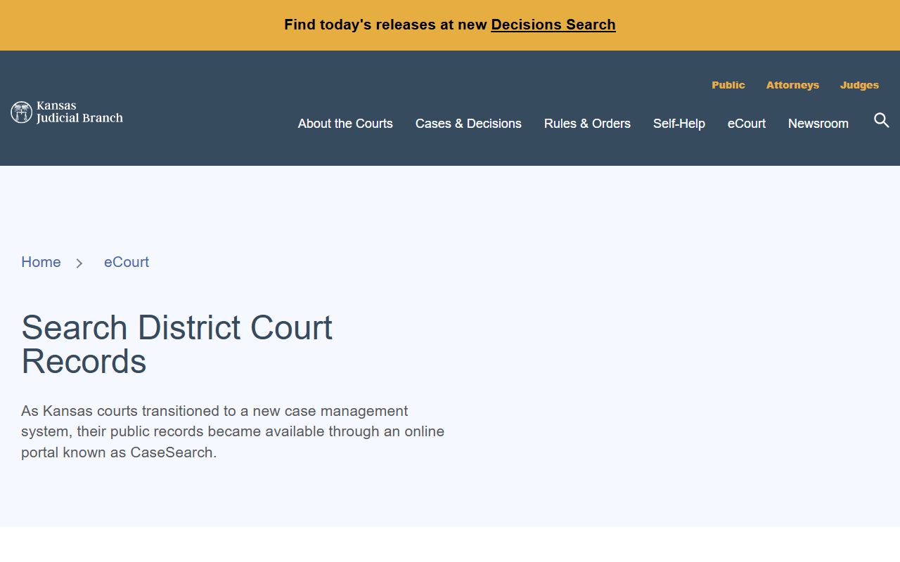 Gove County court records Kansas district court records overview