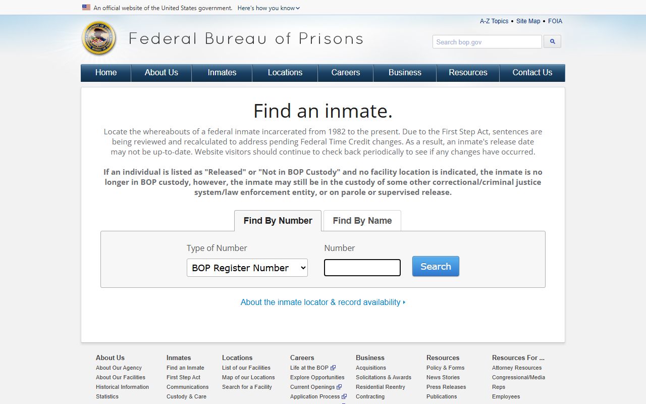 Gove County inmate search Federal Bureau of Prisons locator