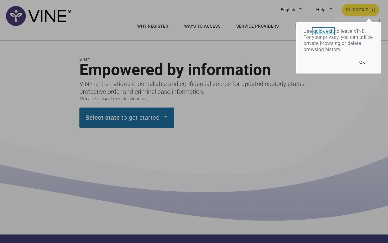 Gove County inmate search VINELink custody notification